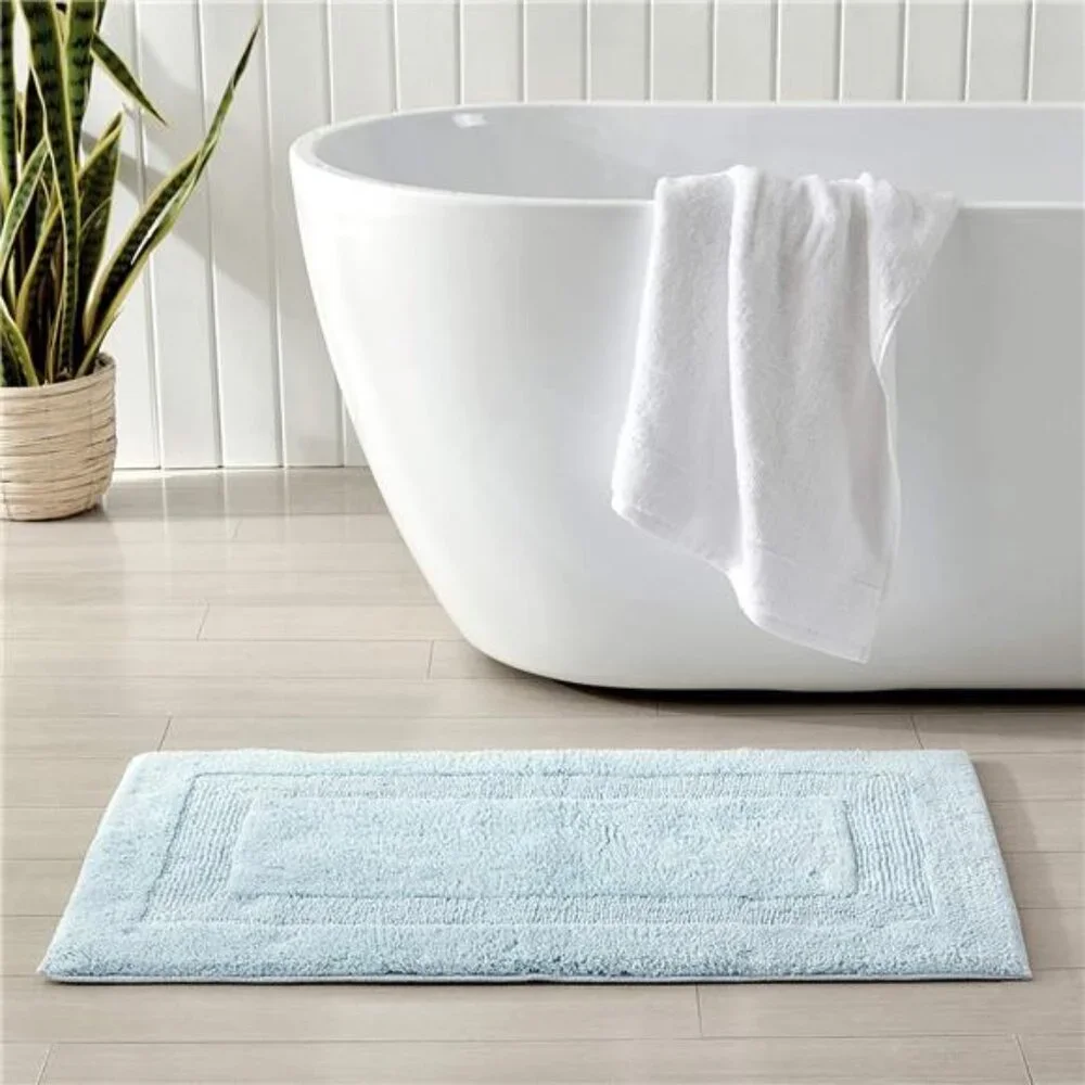 Cotton Bath Rug Soft Absorbent Bathroom Mat Machine Washable 21x34